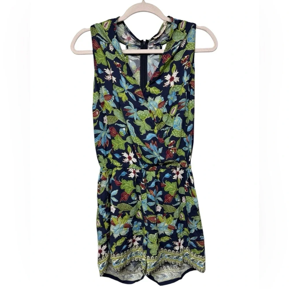 Tory Burch Wisteria Wrap Romper Swim Cover Up